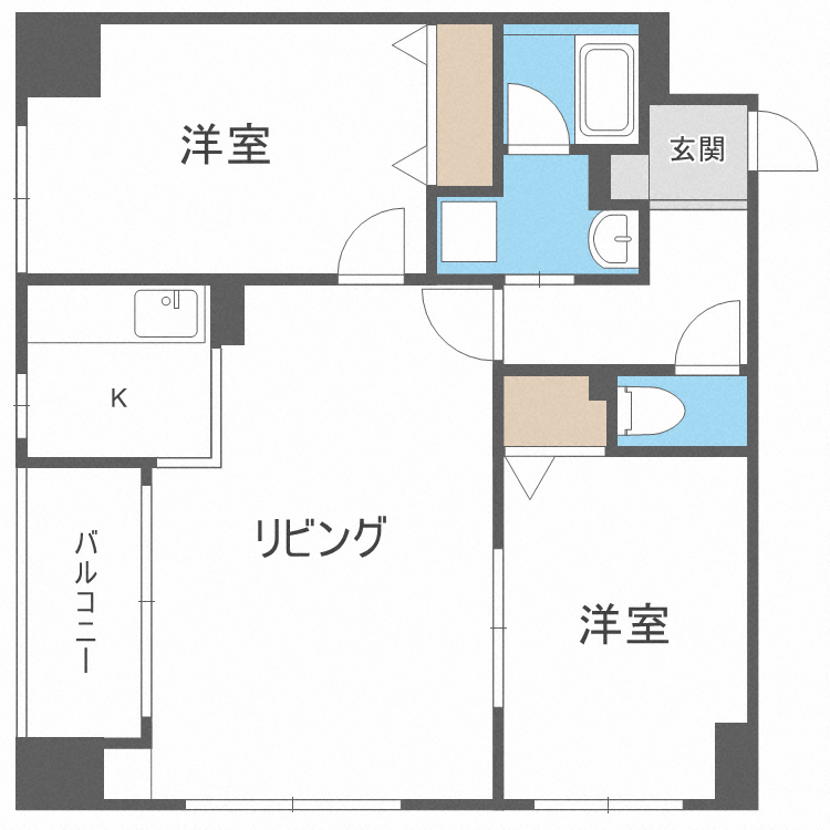 札幌市豊平区月寒西一条のマンションの間取り