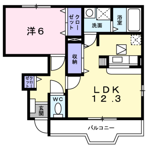 橿原市五条野町のアパートの間取り