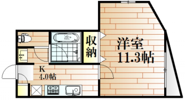 岡山市北区南方のマンションの間取り