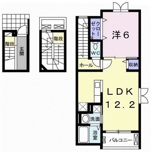 和歌山市大谷のアパートの間取り