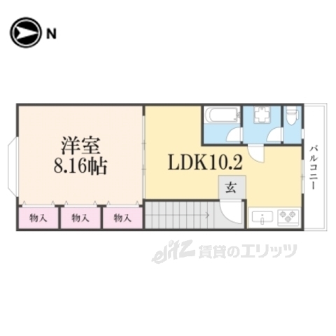 京都市伏見区深草西浦町７丁目のマンションの間取り