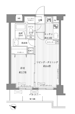 神奈川県横浜市港北区北新横浜２（マンション）の賃貸物件の間取り