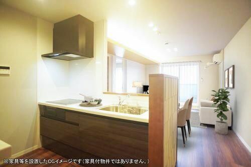 キッチン　家具は配置イメージであり、賃貸物件には含まれません