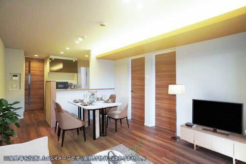 居室・リビング　家具は配置イメージであり、賃貸物件には含まれません