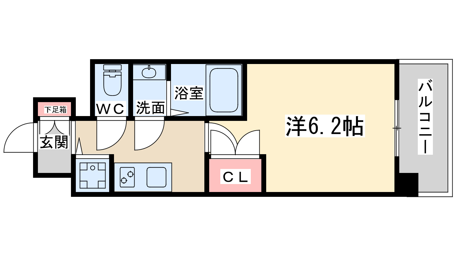 地下鉄堺筋線 扇町駅 徒歩5分 13階建 築8年の間取り写真