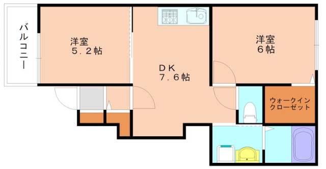 ＪＲ鹿児島本線 赤間駅 バス乗車時間：10分 最寄りバス停で下車 徒歩2分 2階建 築19年の間取り写真
