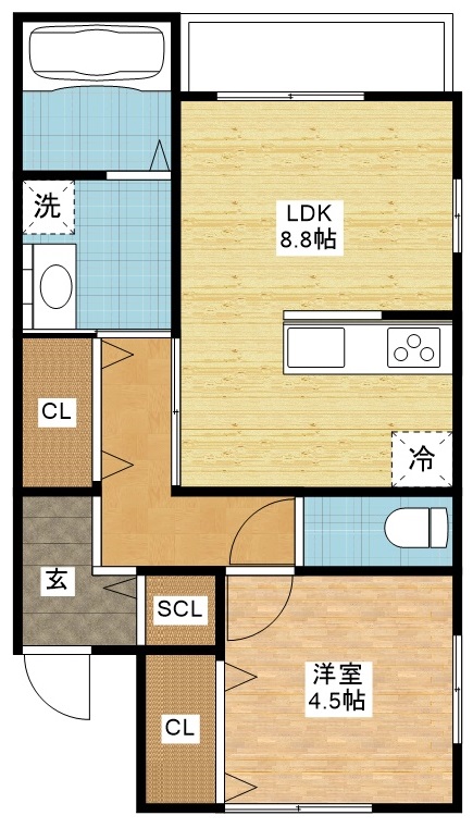 西彼杵郡長与町嬉里郷のアパートの間取り