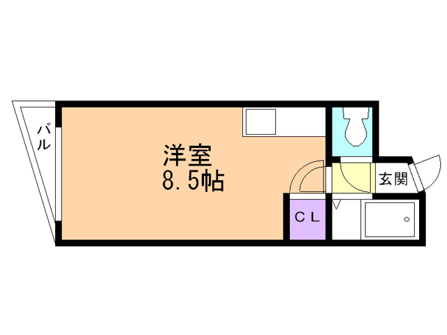 函館市梁川町のマンションの間取り