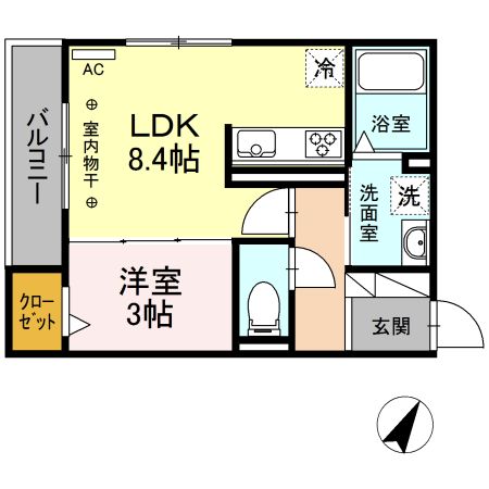 静岡市葵区上沓谷町のアパートの間取り