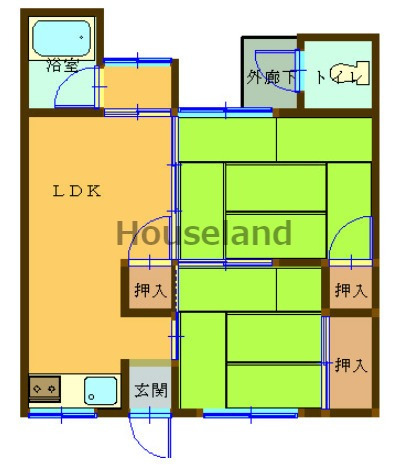 秋月マンションの間取り