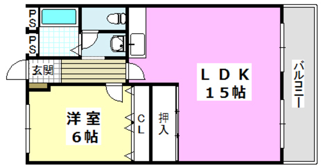 茨木市水尾のマンションの間取り