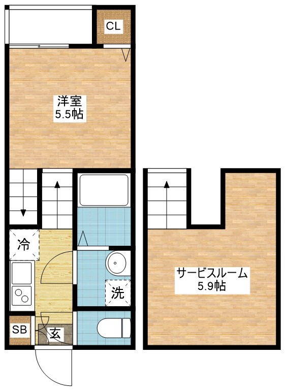 modern palazzo平和Liebeの間取り