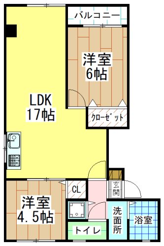 北九州市小倉北区中津口のマンションの間取り