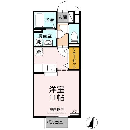 尾道市栗原町のアパートの間取り