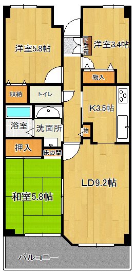 グランディール紫竹山の間取り