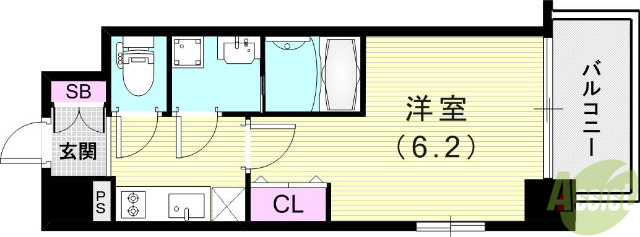 エスリード神戸兵庫駅アクアヴィラの間取り