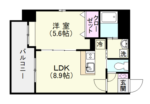 鹿児島市小川町のマンションの間取り