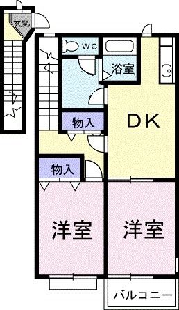 静岡市葵区瀬名のアパートの間取り