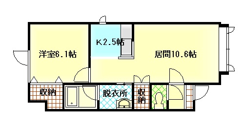 旭川市東光二条のアパートの間取り