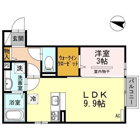 長岡市下々条町のアパートの間取り