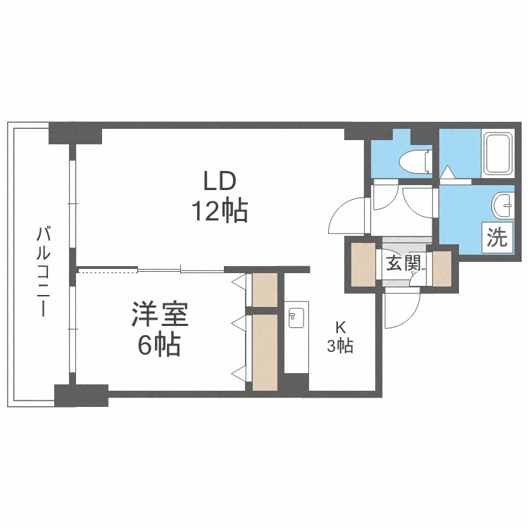 札幌市中央区南八条西のマンションの間取り