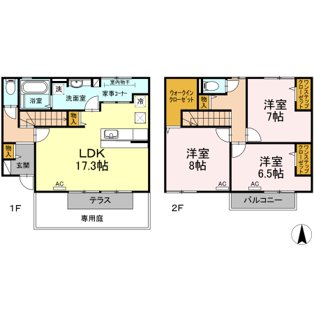 【米子市大谷町のアパートの間取り】