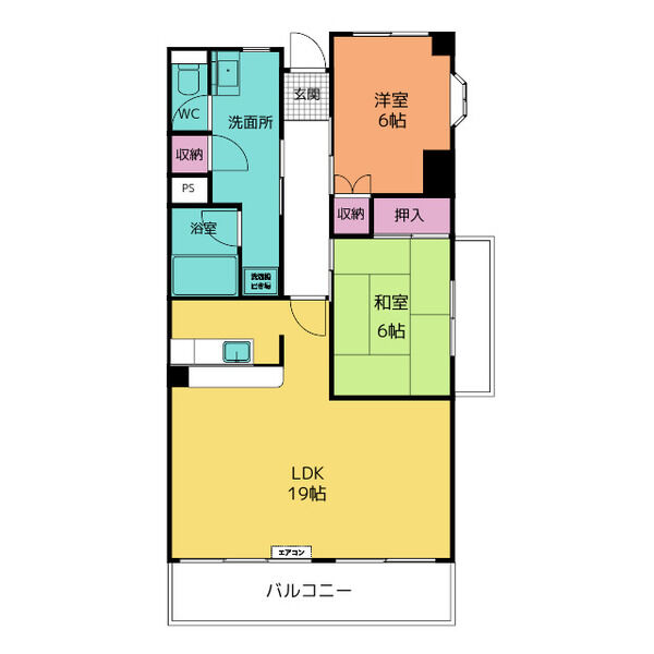 東海市中央町のマンションの間取り