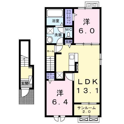 ［大東建託］メルセデスＮ　Ａの間取り