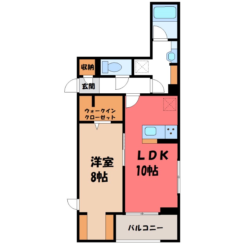 宇都宮市元今泉のアパートの間取り