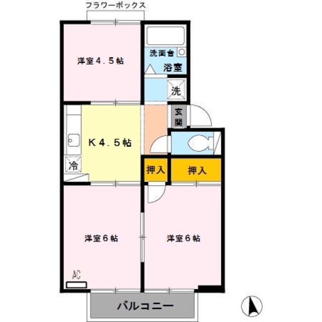 【和歌山市平井のアパートの間取り】