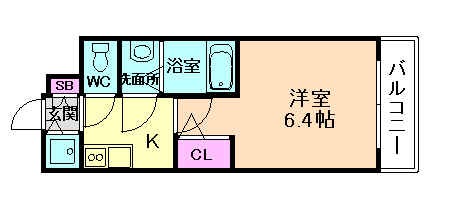 大阪市北区大淀中のマンションの間取り