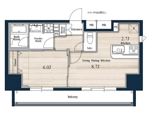 千代田区神田佐久間町のマンションの間取り