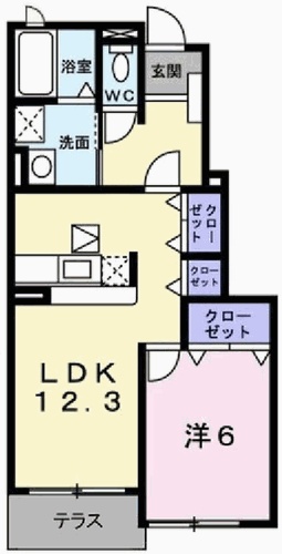 たつの市新宮町新宮のアパートの間取り