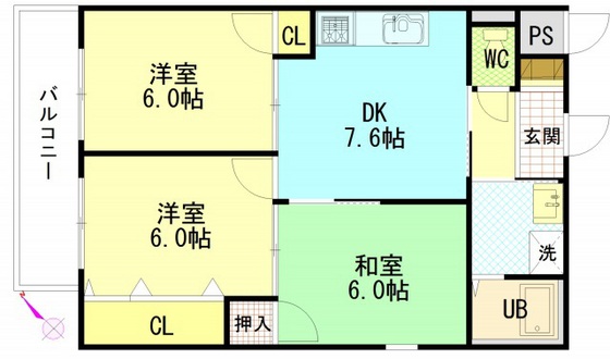 廿日市市宮内のマンションの間取り