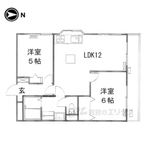 【京都市伏見区下鳥羽中円面田町のマンションの間取り】