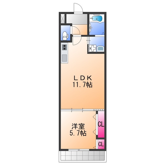 【泉佐野市高松東のアパートの間取り】