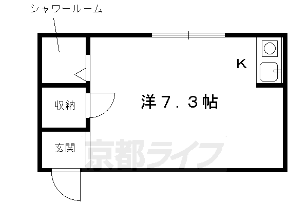 京都市下京区京極町のアパートの間取り