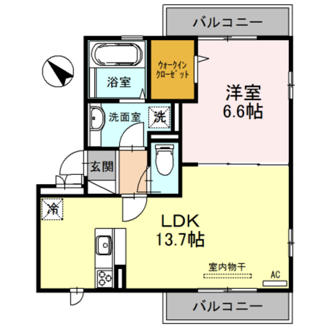 堺市堺区向陵東町のアパートの間取り