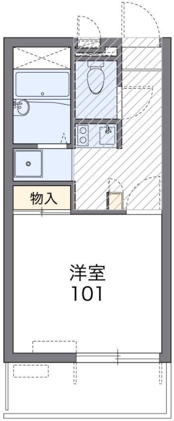 岡山市北区新屋敷町のアパートの間取り