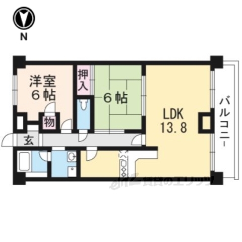 大津市錦織のマンションの間取り