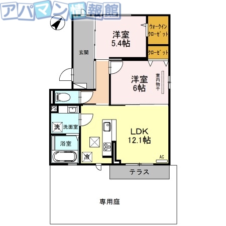 新潟市東区石山のアパートの間取り