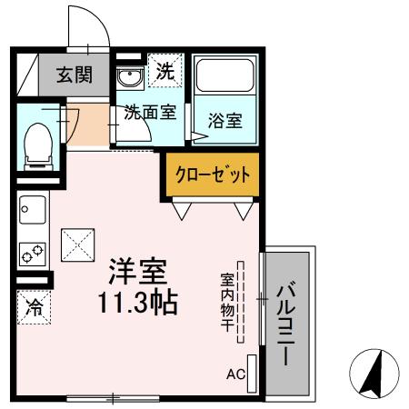 福山市駅家町大字万能倉のアパートの間取り