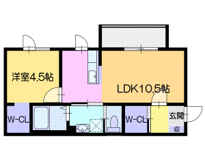 千歳市豊里のアパートの間取り