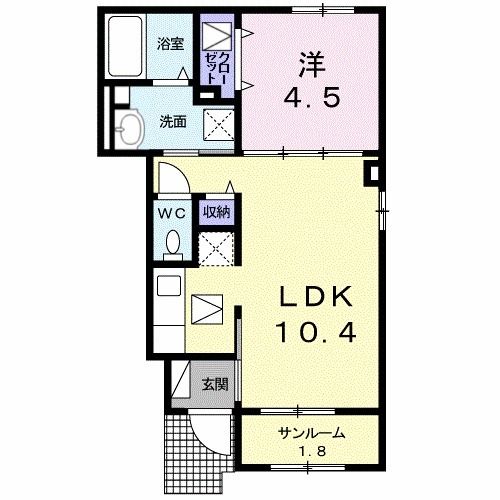 郡山市安積町日出山のアパートの間取り