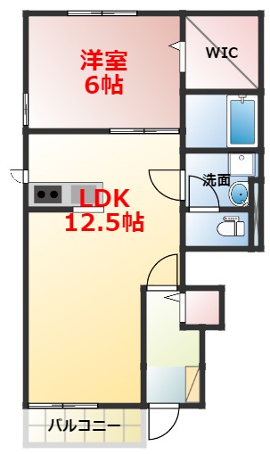 小田原市飯田岡のアパートの間取り