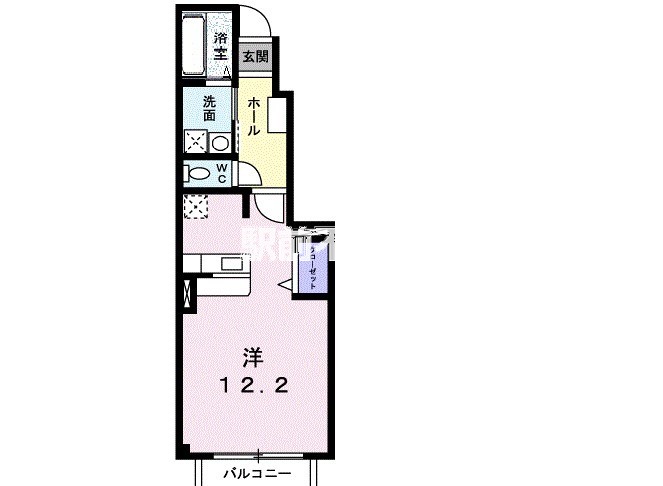 八女市蒲原のアパートの間取り