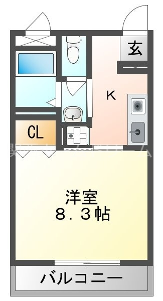 【門真市新橋町のマンションの間取り】