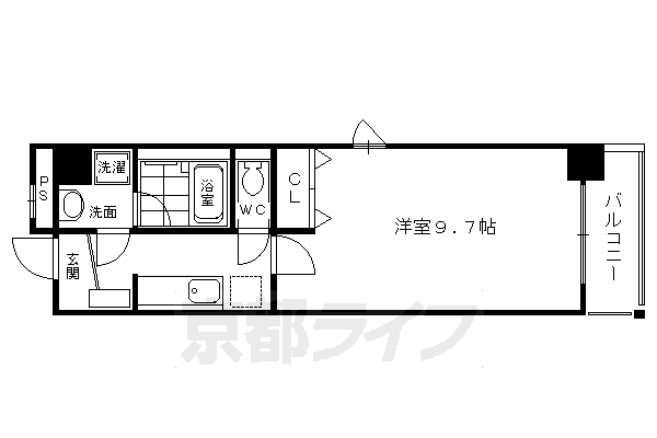 京都市上京区菊屋町のマンションの間取り