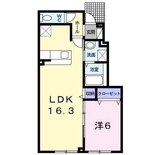 滝川市東町のアパートの間取り