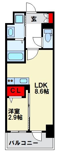 福岡市博多区奈良屋町のマンションの間取り